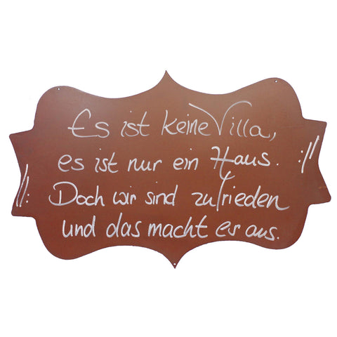 Plaque rouillée avec citation - Plaque en métal avec phrase pour la décoration de la maison et du jardin
