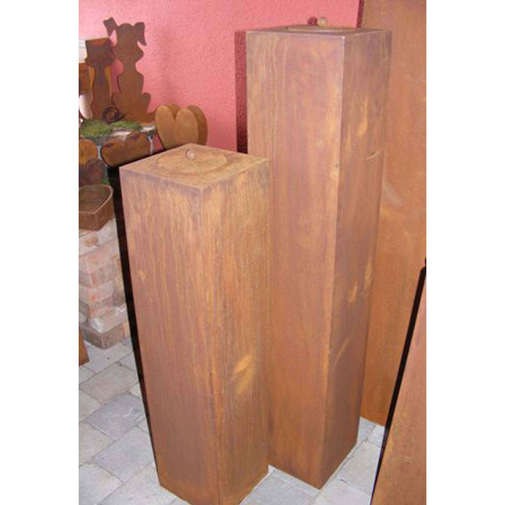 Metall Feuersäule mit Einsatz für Feuergel | Gartendeko Vintage Deko Säule