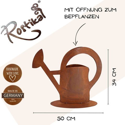 Rostige Gießkanne zum Bepflanzen für einzigartige Gartengestaltung und Design