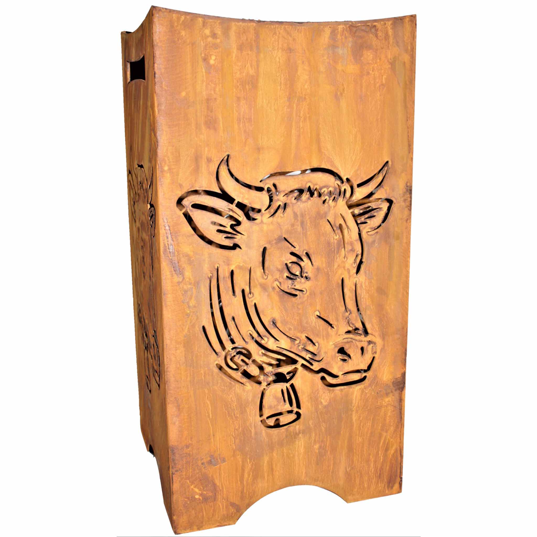 Grate fire basket fire pit with cow head – Rostikal
