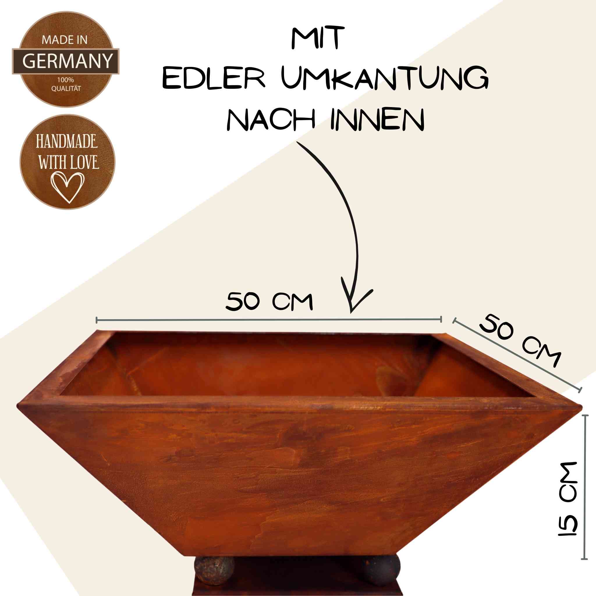 Personalisierte Edelrostsäule 'Herzlich Willkommen' mit Namen - Rostdeko für den Garten