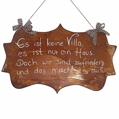 Plaque rouillée avec citation - Plaque en métal avec phrase pour la décoration de la maison et du jardin