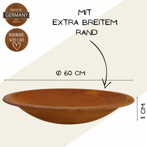Einzigartige Rostikal Deko - Verleihen Sie Ihrem Wohnraum oder Garten eine rustikale Atmosphäre mit dieser handgefertigten Metallschale.