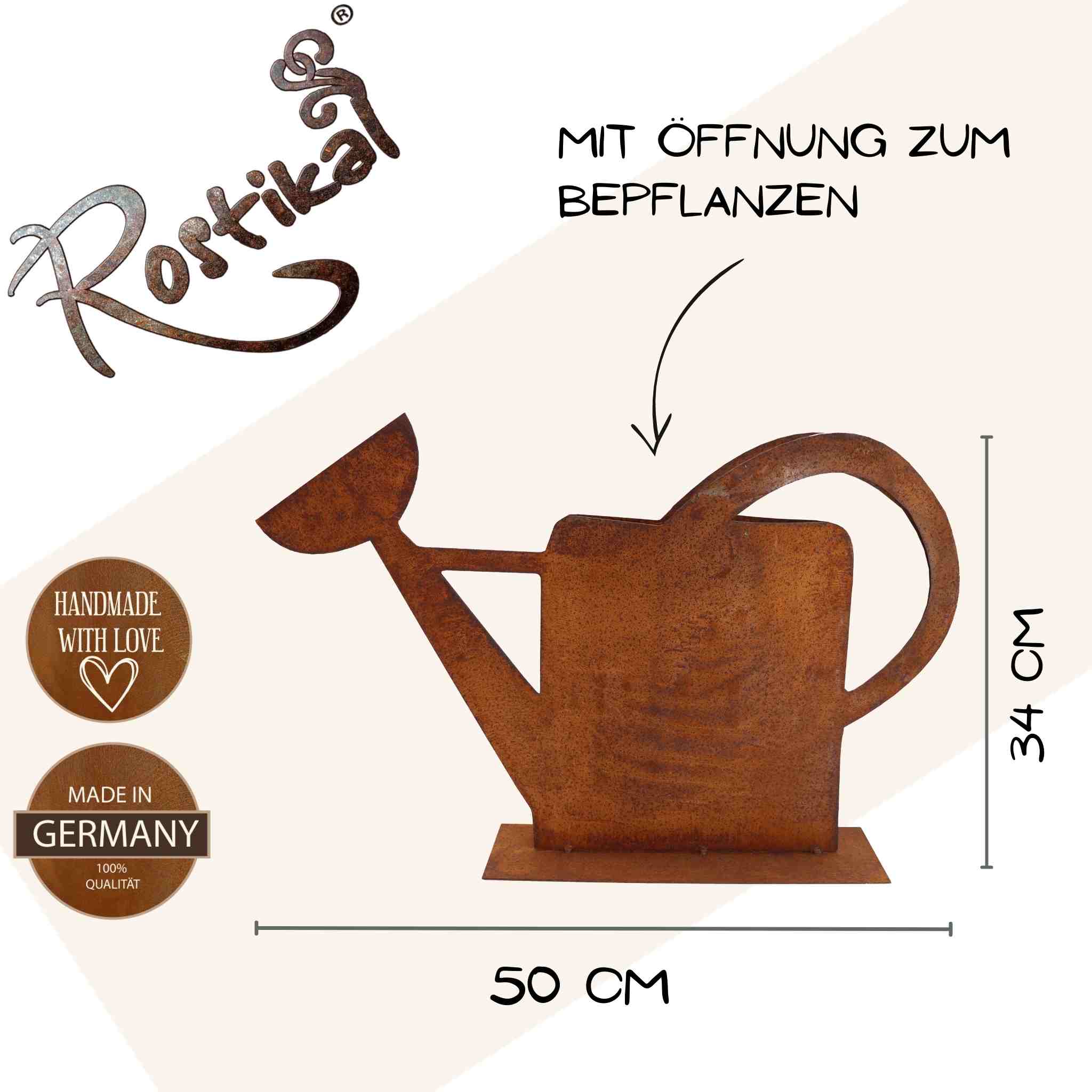 Vintage Edelrost-Gießkanne für charmante Gartenszenen und stilvolle Dekoration