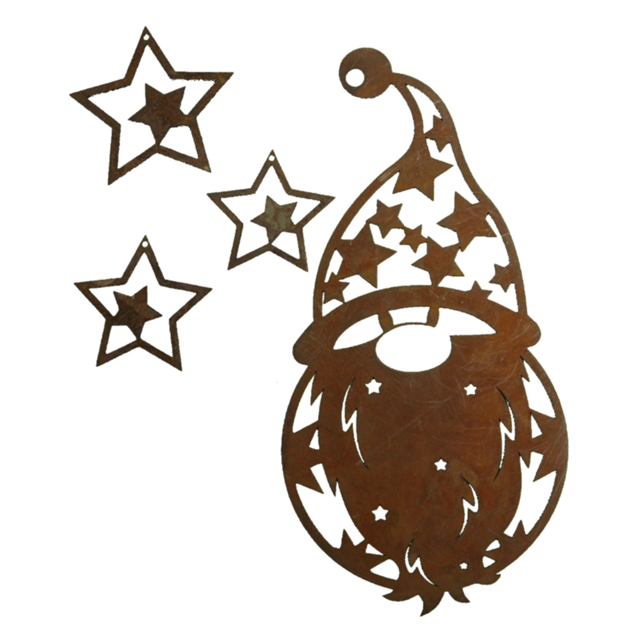 Rustikaler Nikolaus aus Metall - perfekt fĂŒr die weihnachtliche Gartendeko oder als TĂŒrschild