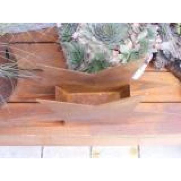 Kleiner, handgefertigter Metall Stern in rostiger Optik als rustikale Weihnachten Dekoration zum BefĂŒllen fĂŒr Garten, Terrasse und Wohnzimmer