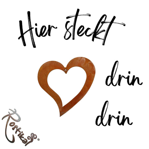 Für draußen geeignetes Edelrost Hängedeko Herz mit rustikalem Charme, als einzigartige Terrassen Dekoration für den Außenbereich