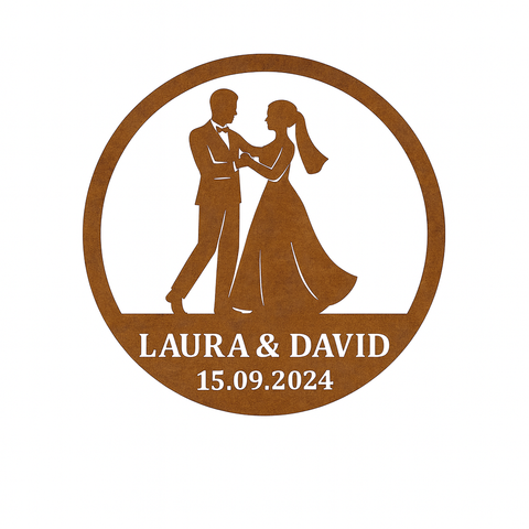 Hochzeitsschild personalisiert | Edelrost Schild mit Brautpaar & Namen
