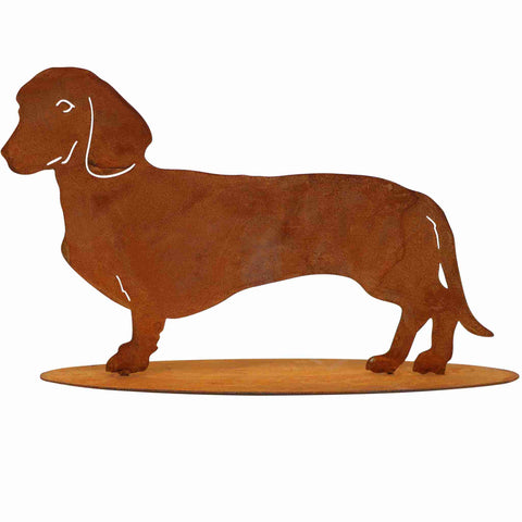 Metal decoration dachshund in patina – Rostikal