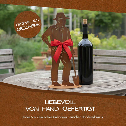 Edelrost Gärtner Figur – Metall Gartendeko für Garten & Terrasse
