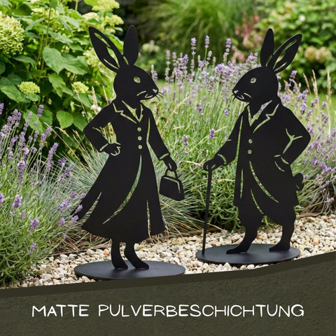 Schwarzer Osterhase aus Metall 40 cm – Sir Hopps & Lady Leaf