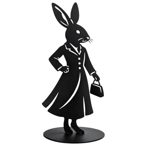Schwarzer Osterhase aus Metall 40 cm – Sir Hopps & Lady Leaf