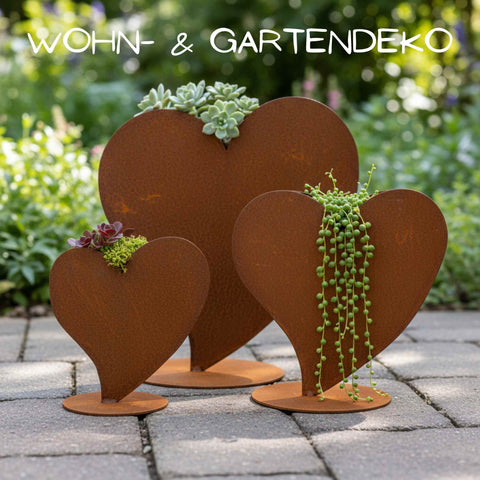 Edelrost Herz zum Bepflanzen - Dekoratives Pflanzherz als Geschenkidee