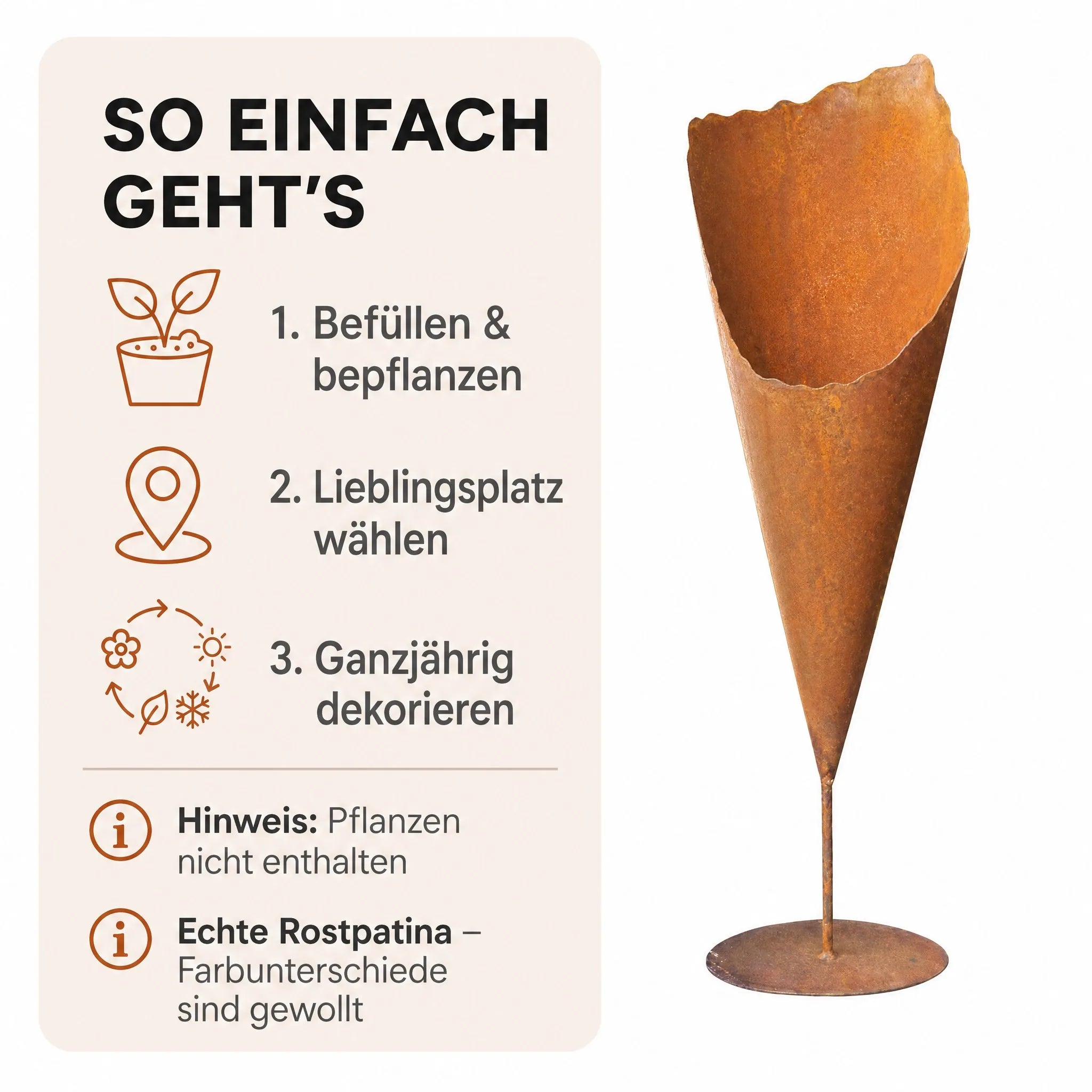 Pflanztüte einfach befüllen und ganzjährig bepflanzen – Pflanzen nicht im Lieferumfang enthalten