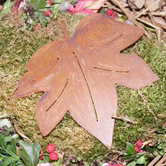 Herbstliches Edelrost Ahornblatt - Rostige Metalldeko zum Aufhängen für Garten, Terrasse & zauberhafte Herbststimmung