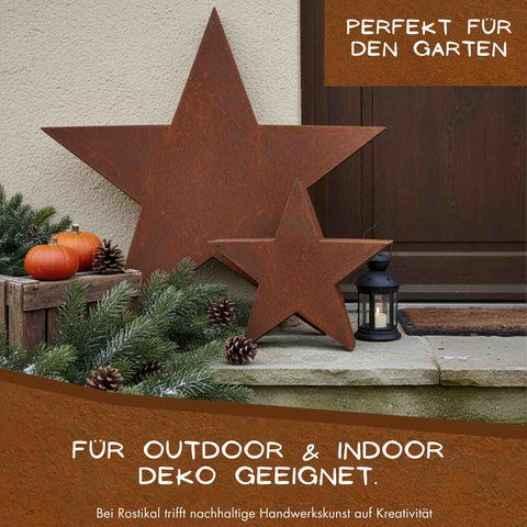 Metall-Weihnachtsstern 3D, Edelrost | Outdoor & Indoor Deko, standfest, wetterfest