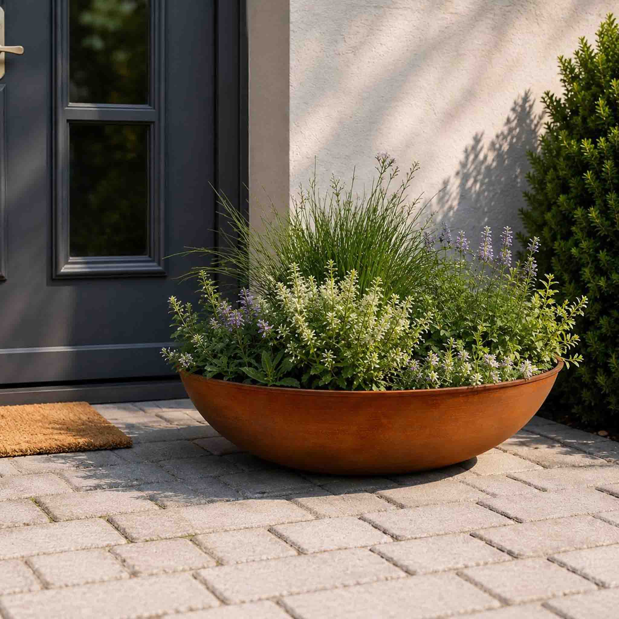 Cortenstahl Pflanzschale Ø 53 cm – Wetterfest, Rostoptik, Ideal für Garten-Dekoration