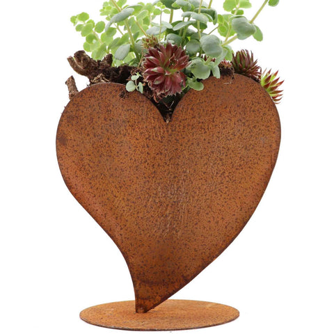 Edelrost Herz zum Bepflanzen - Dekoratives Pflanzherz als Geschenkidee