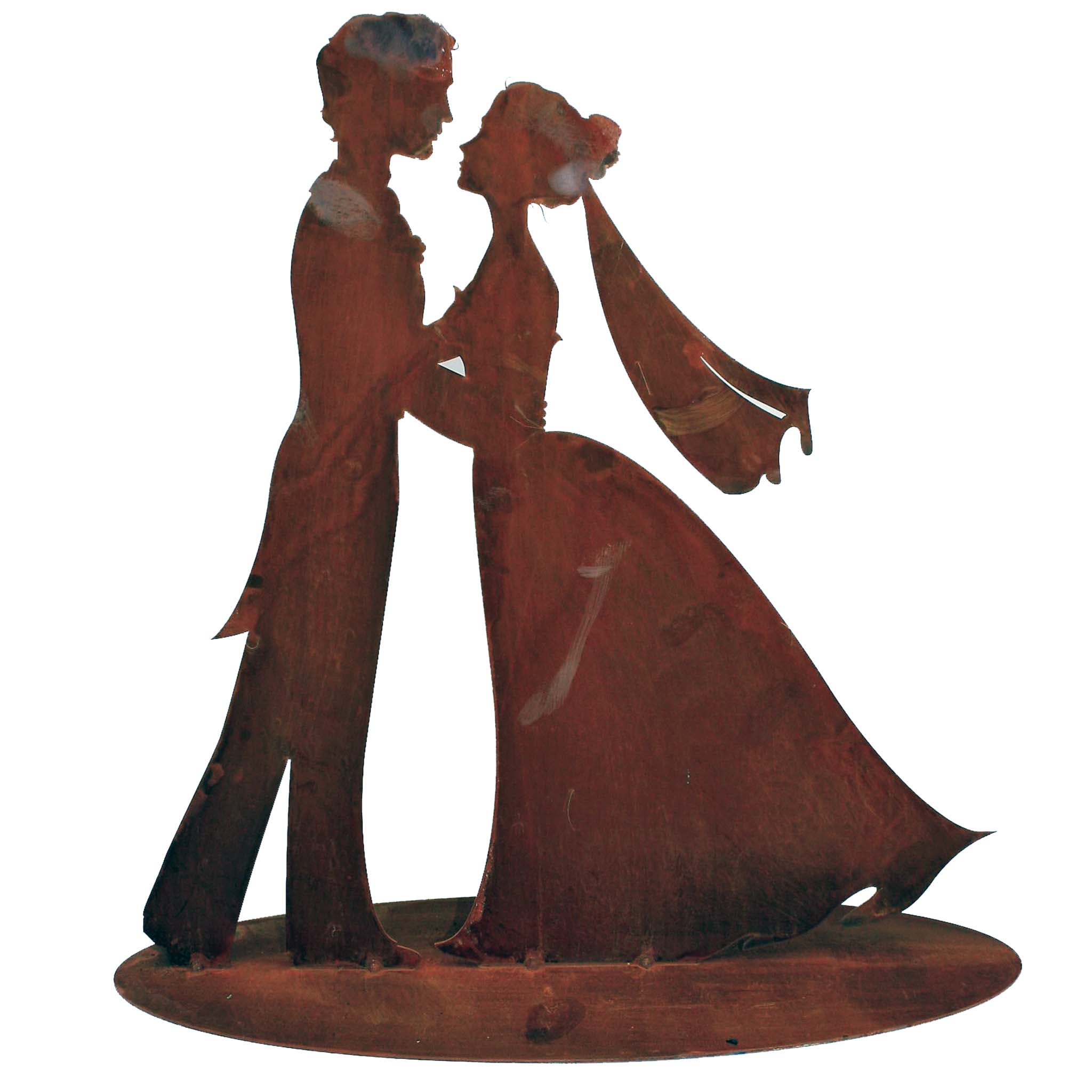 💍 Romantisches Brautpaar aus Rost-Metall als Hochzeitsdeko oder Geschenk. Natürliche Rostpatina und Edelrost-Finish verleihen Vintage-Charme