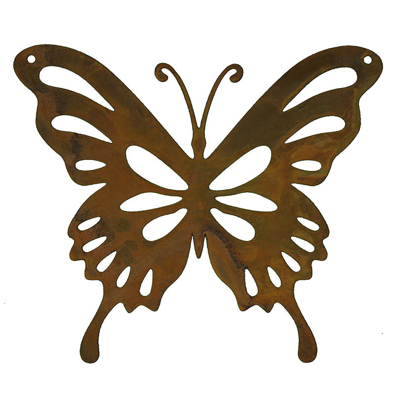  Rustikale Tierfigur für Garten und Haus: Blumenstecker Schmetterling in natürlicher Rost-Optik - perfekt für eine gemütliche Atmosphäre.