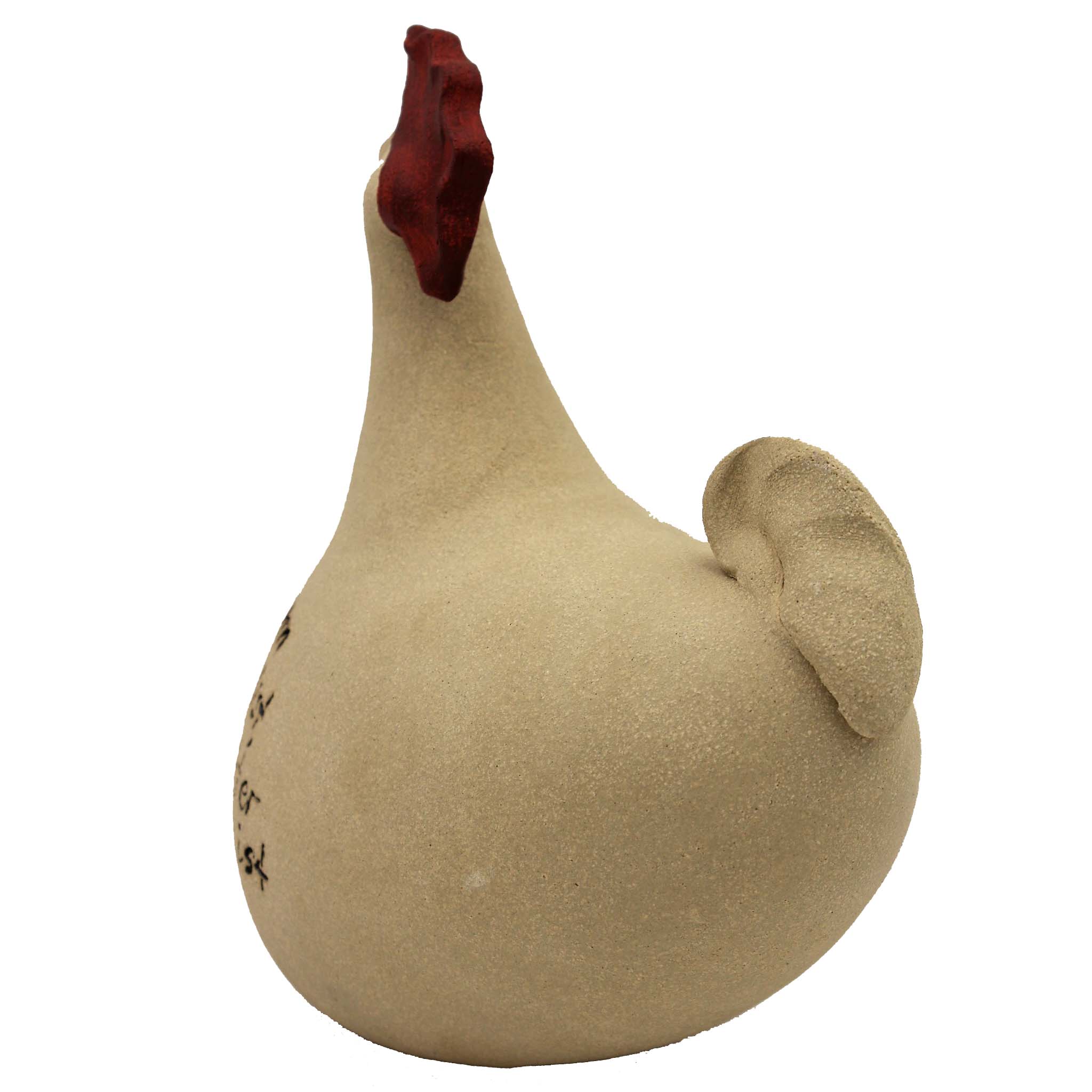 Deco rooster Burschikos, handmade decorative figure from clay