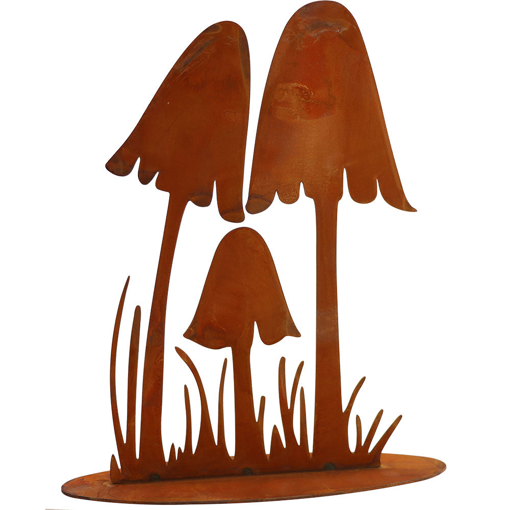 🍄 Herbstdeko aus Rost-Metall: Pilze als Gartendeko auf Stab oder mit Bodenplatte. Ein rustikaler Blickfang für Haus und Garten im herbstlichen Design