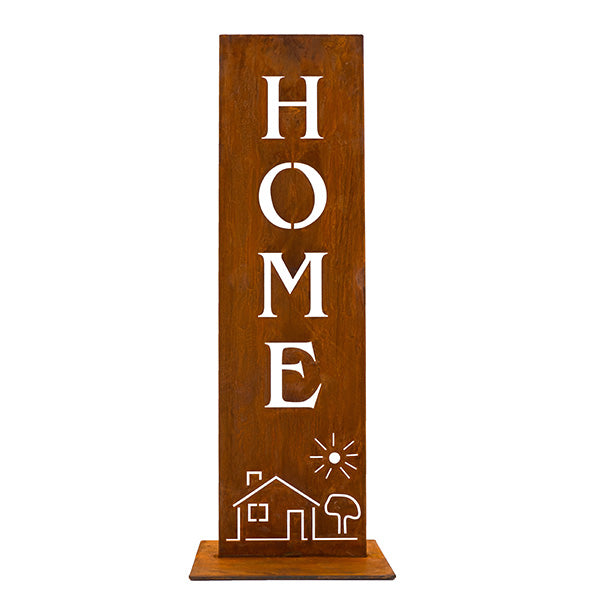 Rostiges Metall-Schild "Home" als Wohndeko, stilvolles Accessoire für ein gemütliches Zuhause