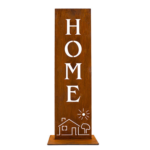 Rostiges Metall-Schild "Home" als Wohndeko, stilvolles Accessoire für ein gemütliches Zuhause