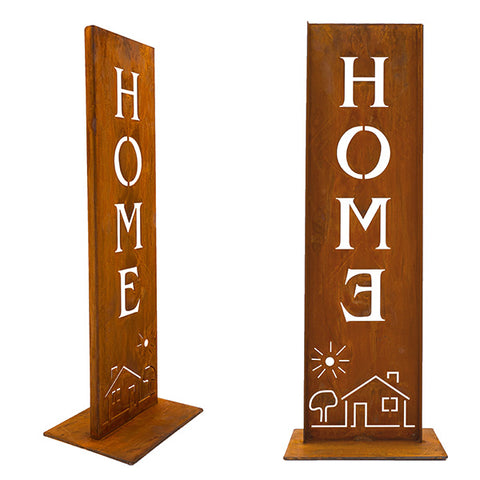 Edelrost-Schild "Home" - zeitlose Metalldeko, perfekter Hingucker für Innen- und Außenbereich