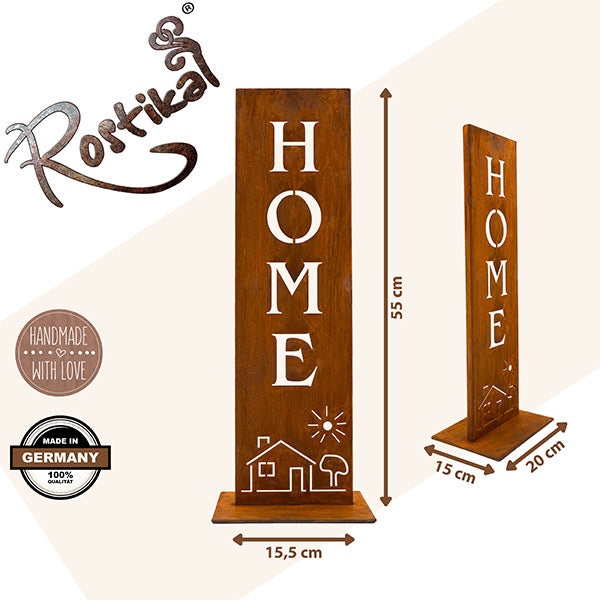 "Home" Rostschild, Metall-Wanddeko für ein einladendes Ambiente, ideal als Geschenk