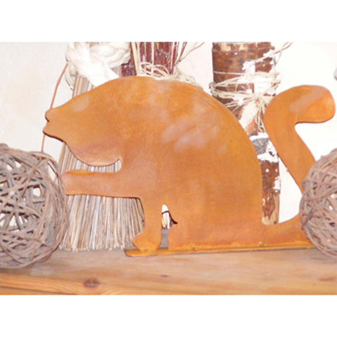 Sitzende Edelrost Katze - rustikale Dekoration für Garten und Wohnbereich. Rostige Metalldeko als Blickfang für Innen und Außen.