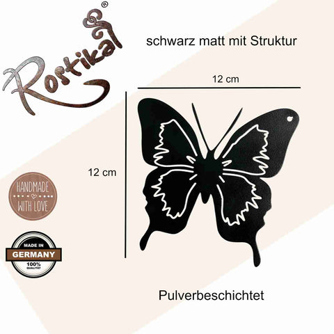 Rostikal schwarz – Deko Metall Schmetterling
