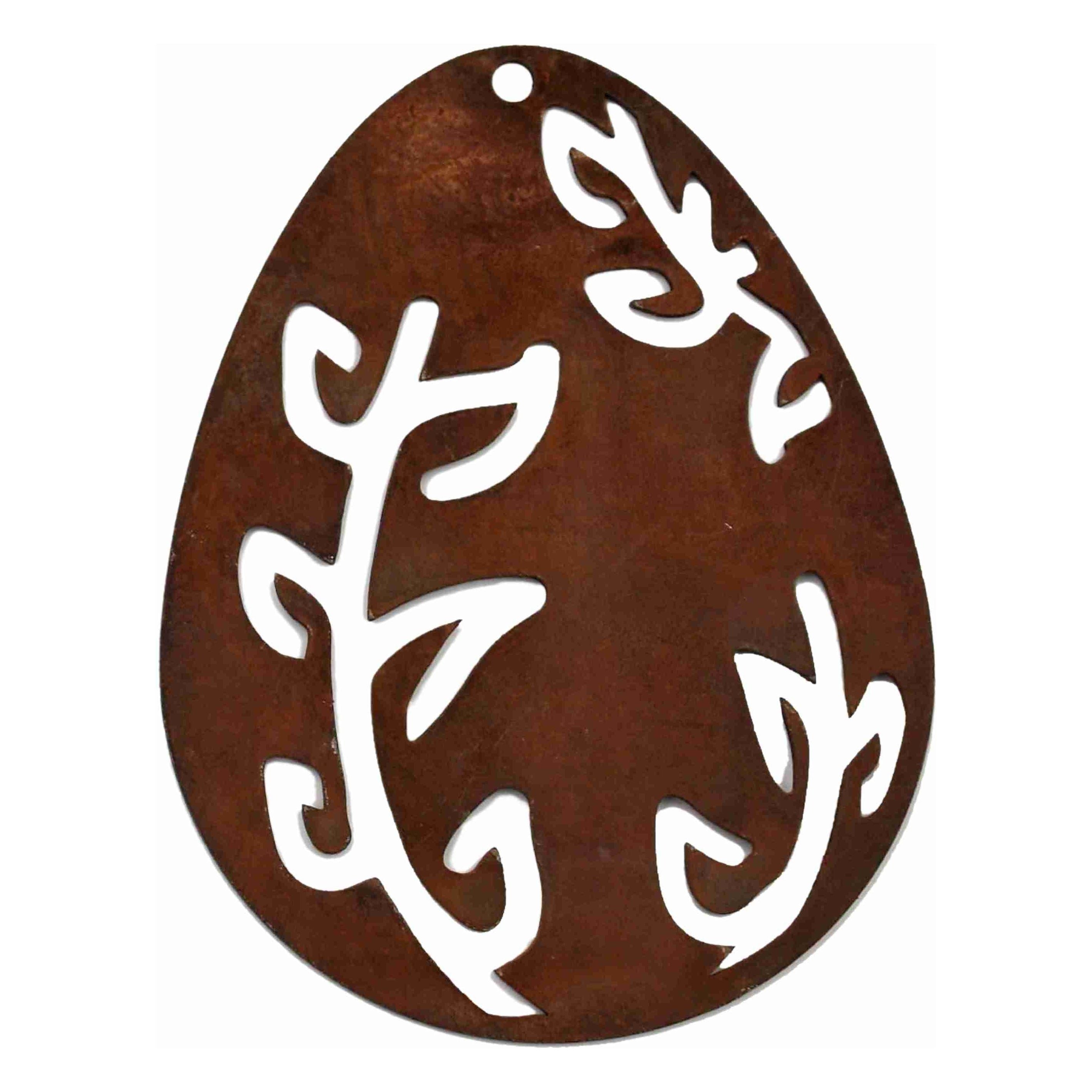 Œufs de Pâques en inox à suspendre | Décoration de Pâques en métal | motif vrille