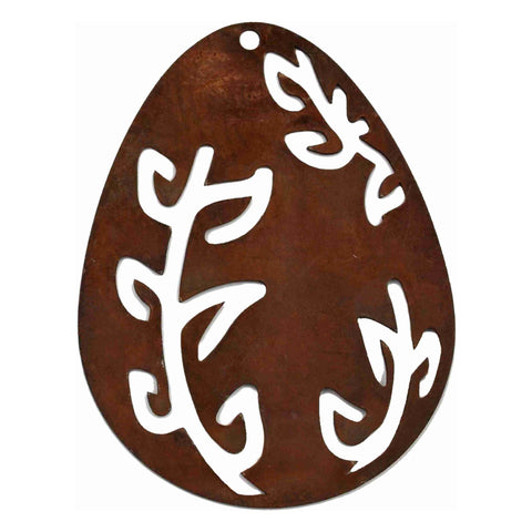Œufs de Pâques en inox à suspendre | Décoration de Pâques en métal | motif vrille
