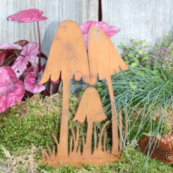 Pilz Deko Garten Edelrost Pilze Dekoration Gartende Produktbild-Vorschau 2