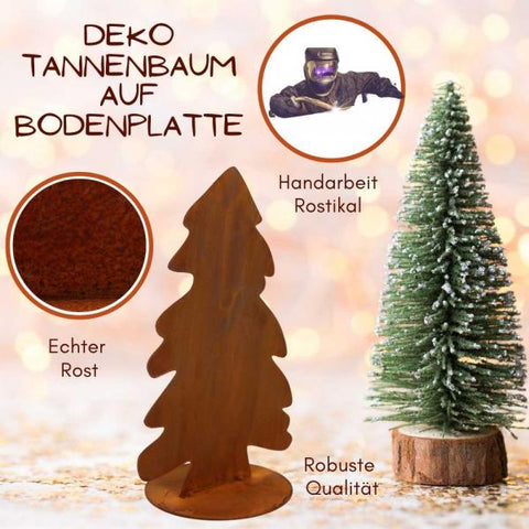 Tannenbaum klein 39 cm – Rost Tanne auf Bodenplatte