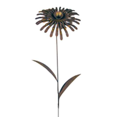 Gartenstecker Rost Blume 150 cm - Vintage Blumenstecker aus Metall mit Edelrost-Finish für Garten und Zimmer