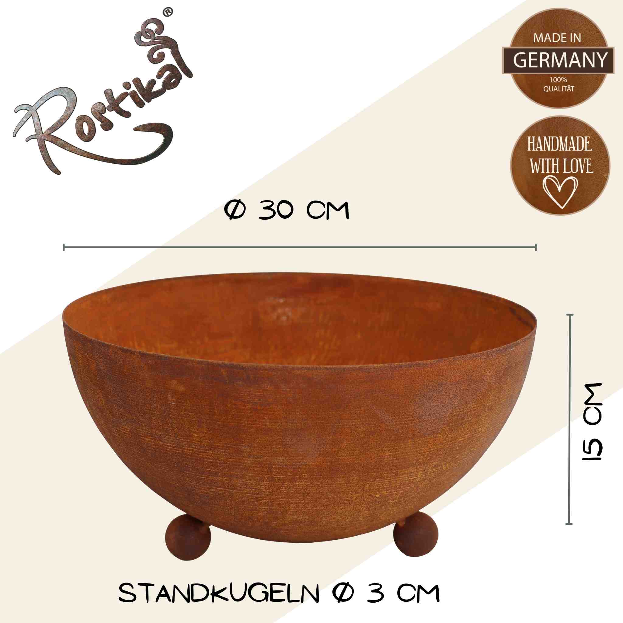 Decorative bowl Rostikal decoration garden metal –