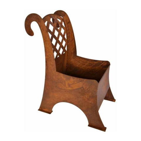 Großer Gartendeko Rost Stuhl zum Bepflanzen und Dekorieren. Das rustikale Aussehen verleiht dem Garten das gewisse Etwas.