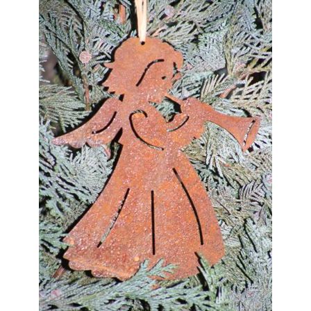 Weihnachtsdeko Engel aus Edelrost Metall - Handgefertigte Figur für Haus und Garten.