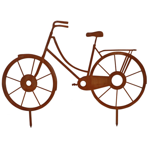 Metall Rost Fahrrad zum stecken in Blumentopf oder Garten