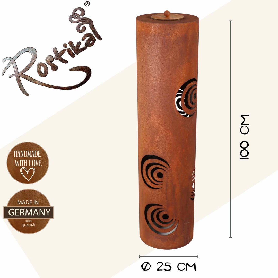 Metal fire column stainless steel decoration – Rostikal
