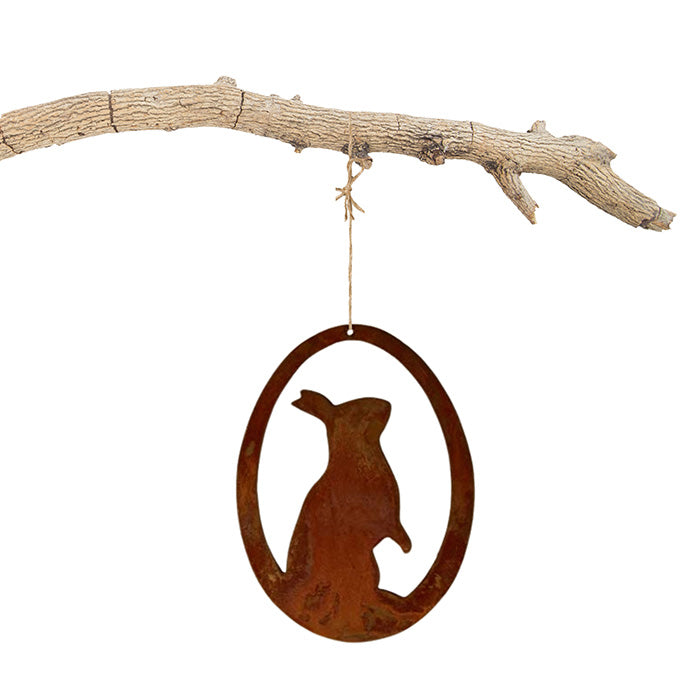 Rust Deco Konijn in Ei | Raamdecoratie Ophangen voor Pasen | Paaseieren om op te hangen