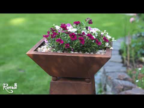 Edelrost Pflanzsäule mit Schale: Hingucker für Garten, Balkon und Terrassenbereich