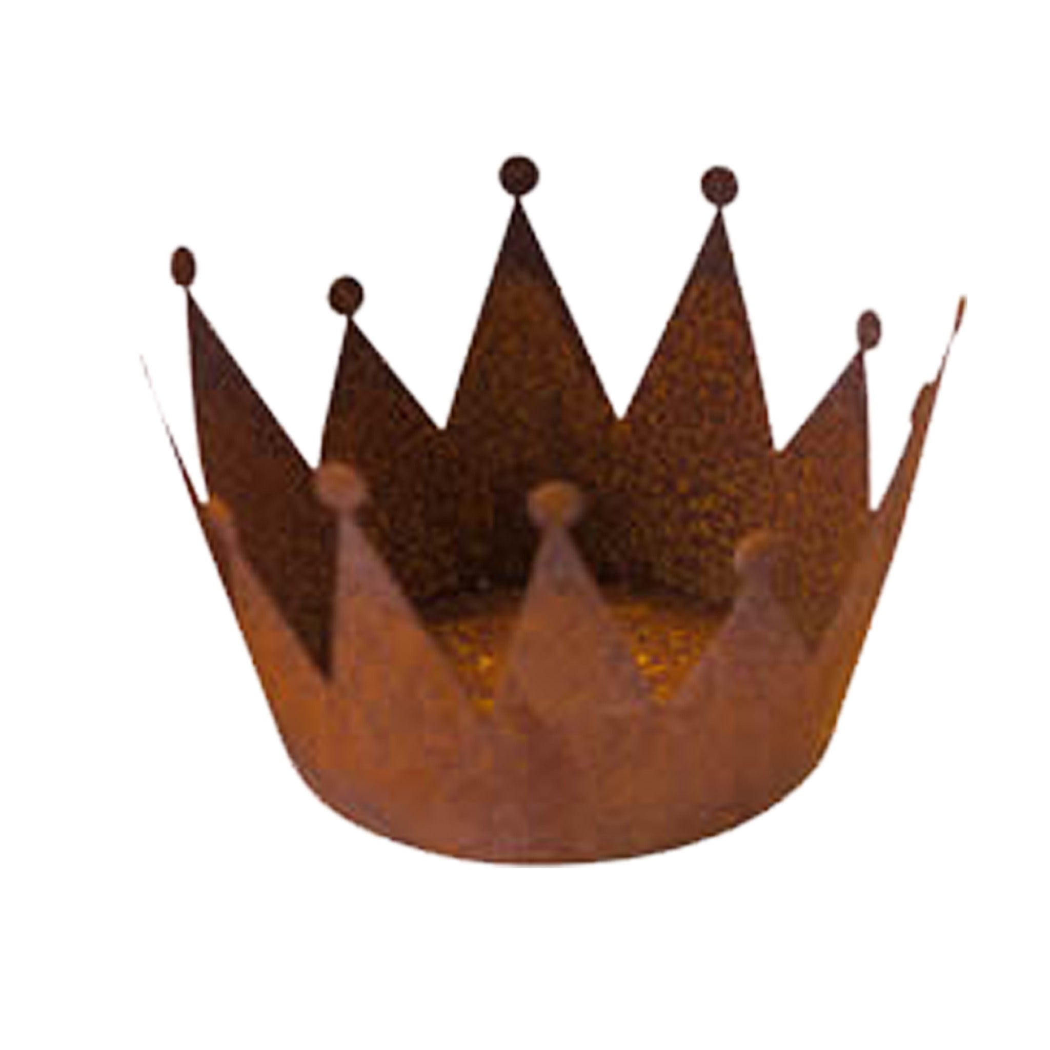 Mit der Rost Krone als Blumentopf aus Metall setzen Sie einen rustikalen Akzent in Ihrem Wohnzimmer oder Garten 