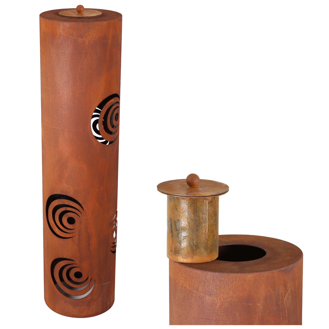 Metal fire column stainless steel decoration – Rostikal