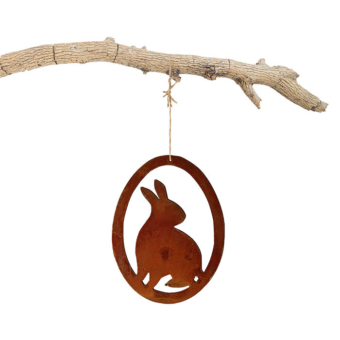 Rust Deco Konijn in Ei | Raamdecoratie Ophangen voor Pasen | Paaseieren om op te hangen