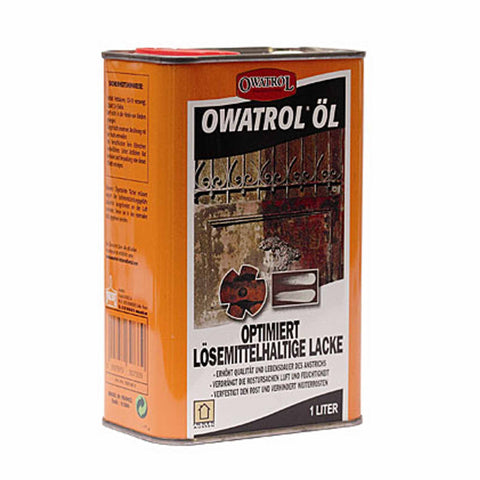 Anwendung einer Owatrol Öl Rostversiegelung zur Rostschutzbehandlung von Metallteilen.