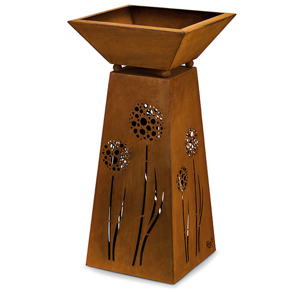 Edelrost Dekosäule Pusteblume 57 cm – Blumensäule für draußen – Rostikal